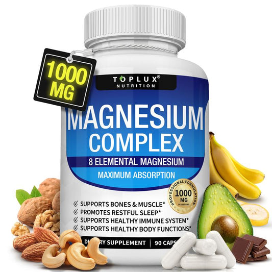Magnesium Complex Supplement 8 Elemental 1000mg (90 capsules)